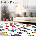 Astronaut Space Planets Alphabet Carnival Rug