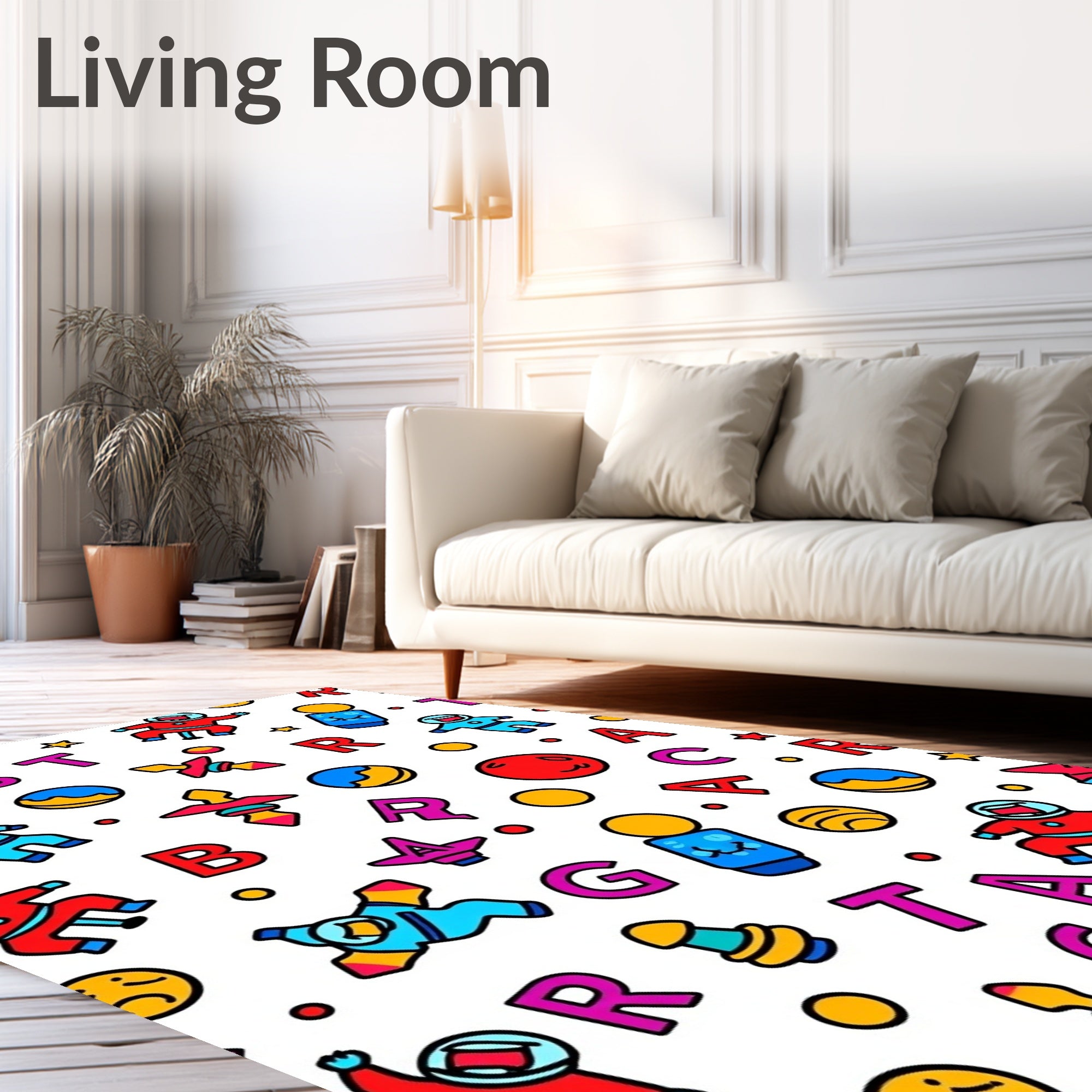 Astronaut Space Planets Alphabet Carnival Rug