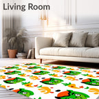 Groovy Green Character Abstract Elements Rug
