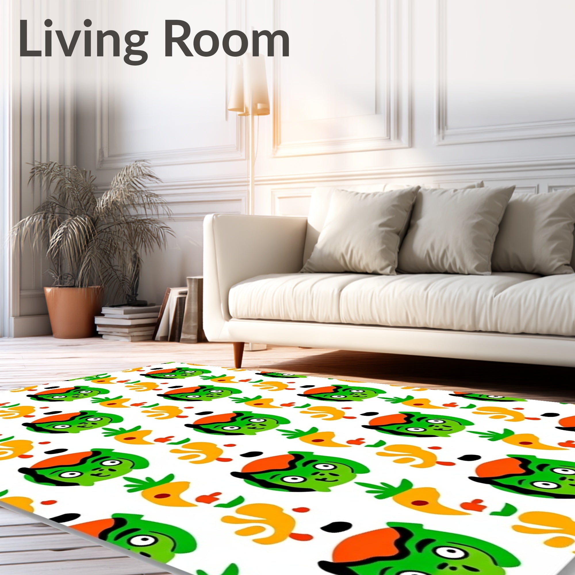 Groovy Green Character Abstract Elements Rug
