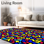 Bold Primary Color Geometric Alphabet Rug