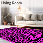 Hot Pink Leopard Spot Silhouette Rug