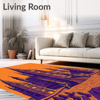 Gothic Castle Sunset Orange Purple Rug
