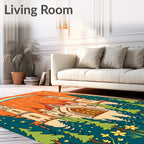 Fairytale Castle Rainbow Forest Stars Rug