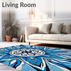 Blue Oceanic Starburst Medallion Rug