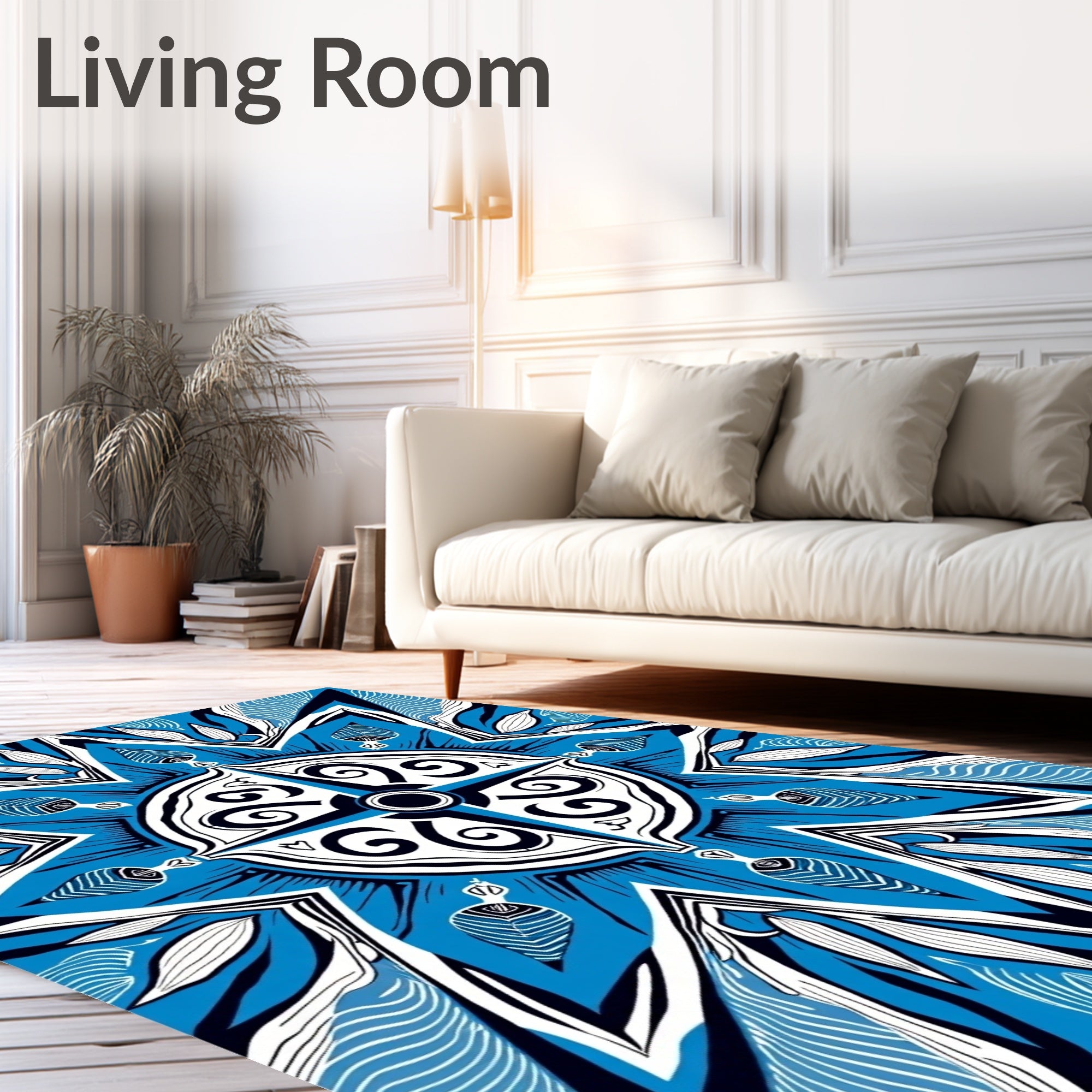 Blue Oceanic Starburst Medallion Rug