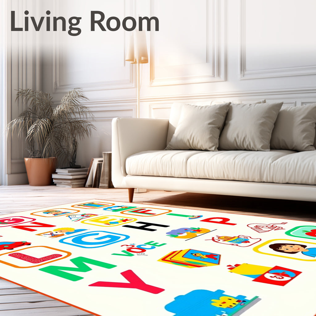 Colorful Alphabet Blocks Children's Play Rug