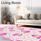 Pink Kawaii Girl Cloud Collage Rug