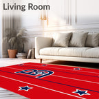 Bold Blue Star Striped Letter B Rug