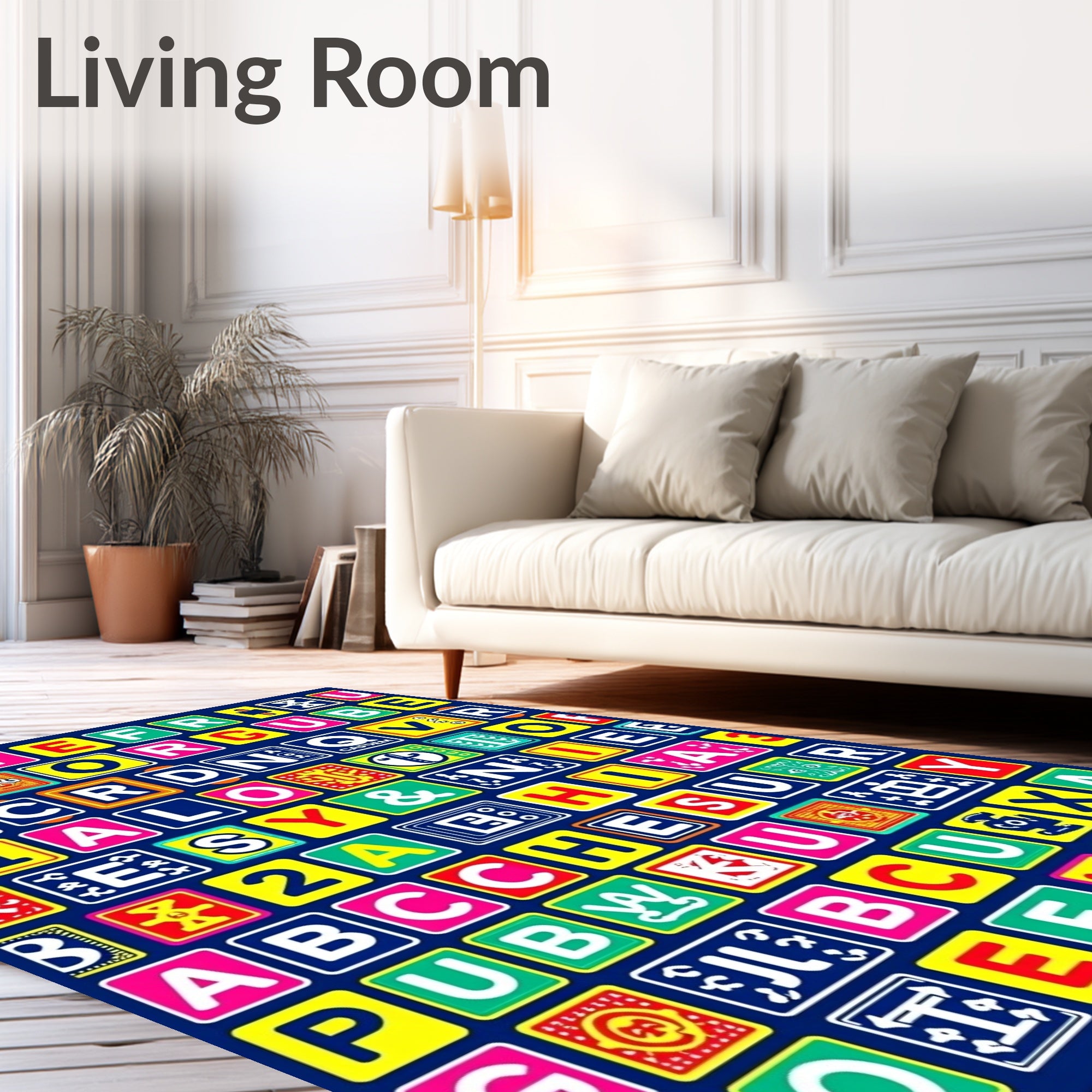 Colorful Alphabet Blocks Playground Rug
