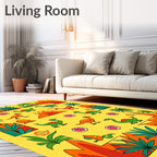 Jungle Dinosaurs And Palm Trees Rug