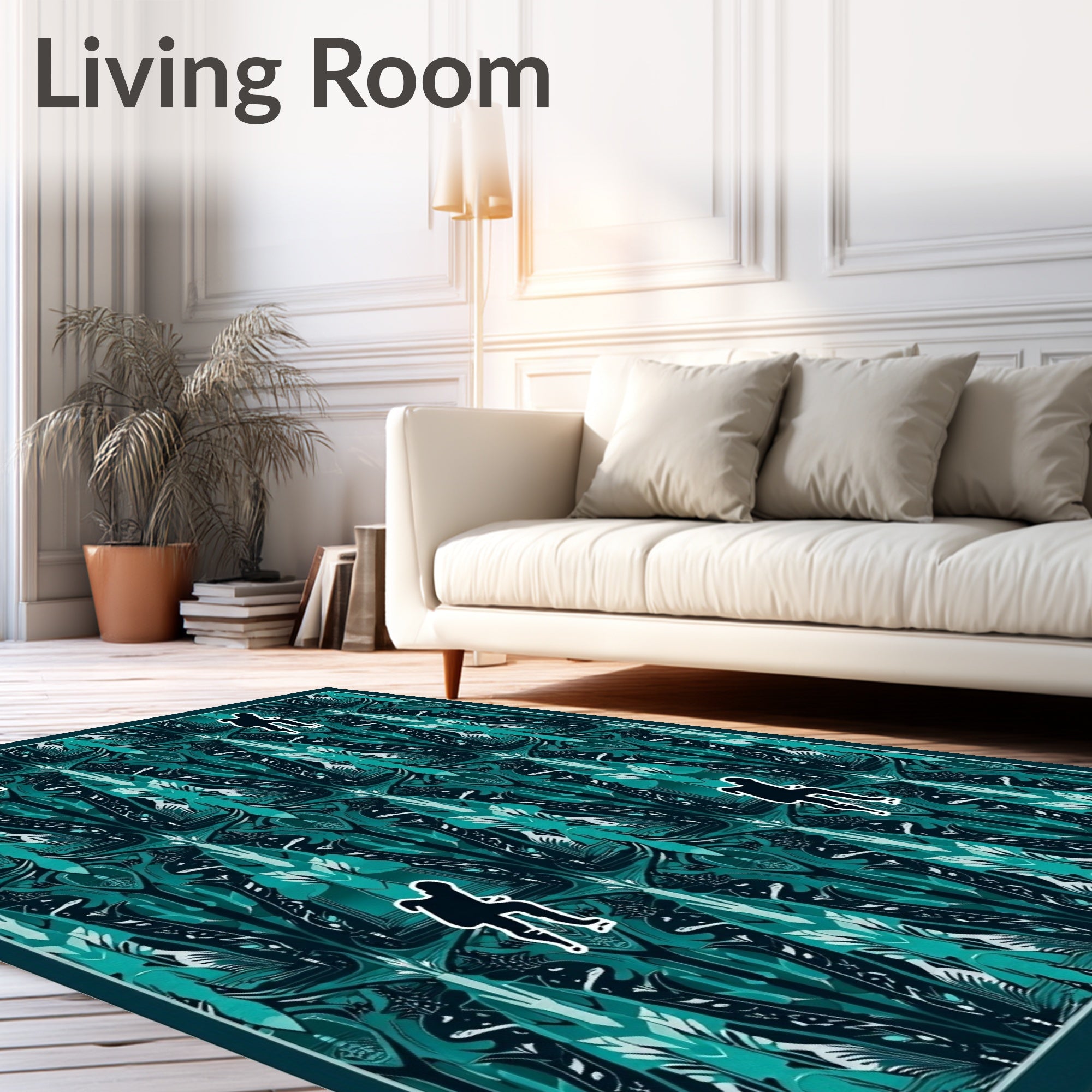 Jade Abstract Human Silhouette Runner Rug