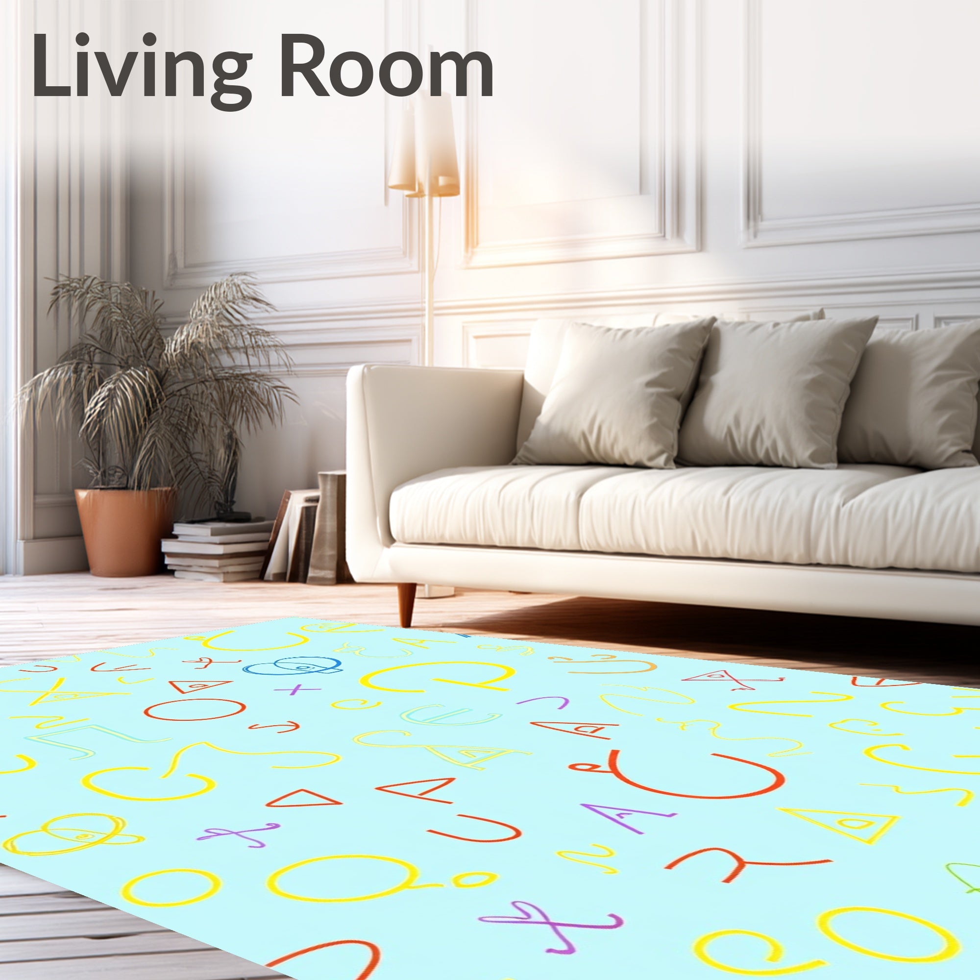 Whimsical Colorful Abstract Doodles Rug