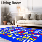 Graphic Retro Alphabet Grid Rug