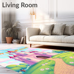 Whimsical Pink Castle Garden Path Rug