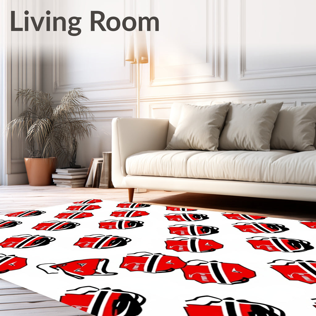 Bold Red Black White Backpack Repeat Rug