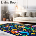 Whimsical Mermaid Dolphin Anchor Treasure Rug