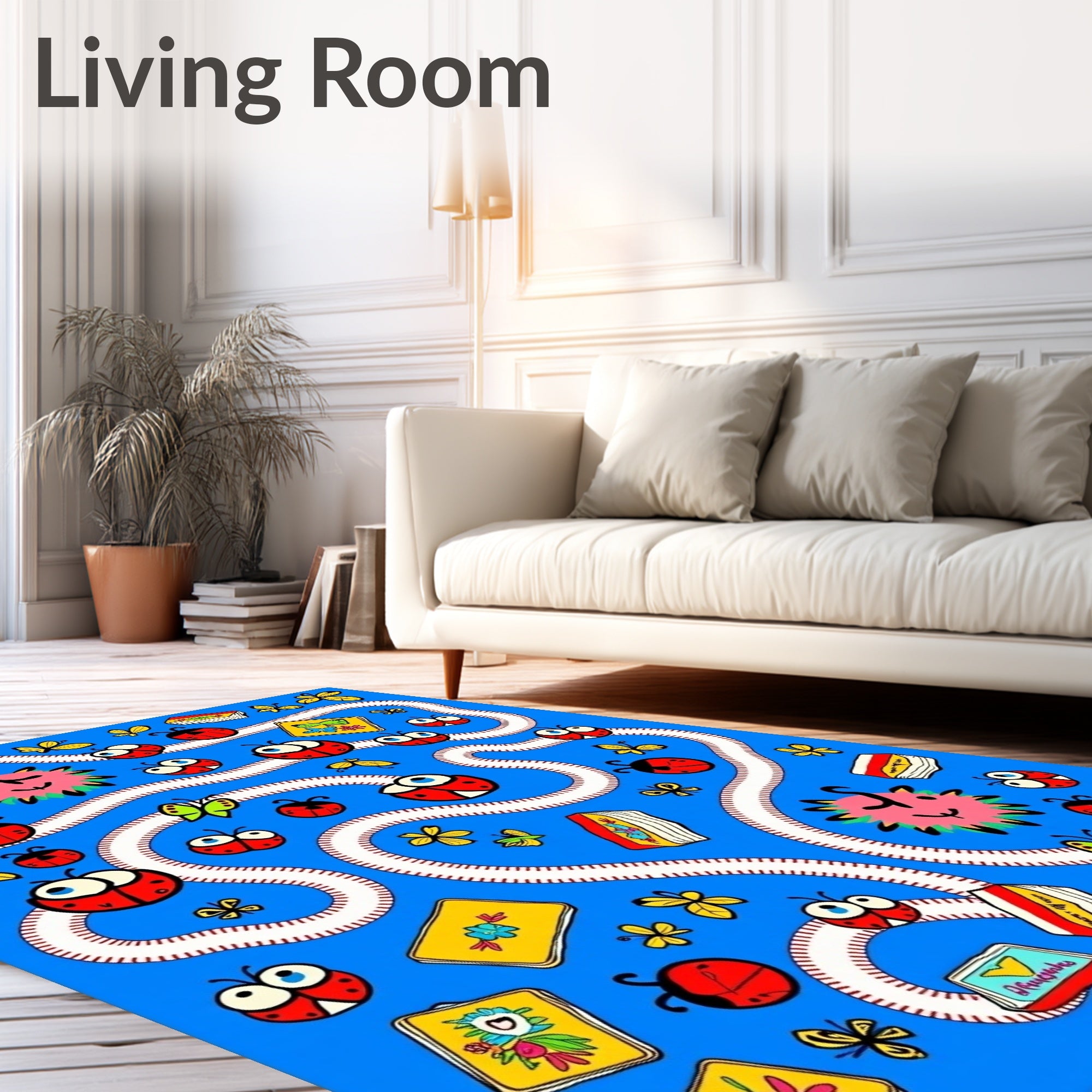 Whimsical Ladybug Butterfly Pathway Rug
