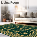 Golden Teal Art Nouveau Laurel Rug