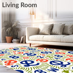 Retro Alphabet Explosion Rug