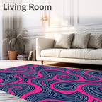 Vibrant Pink Swirl Organic Flow Rug