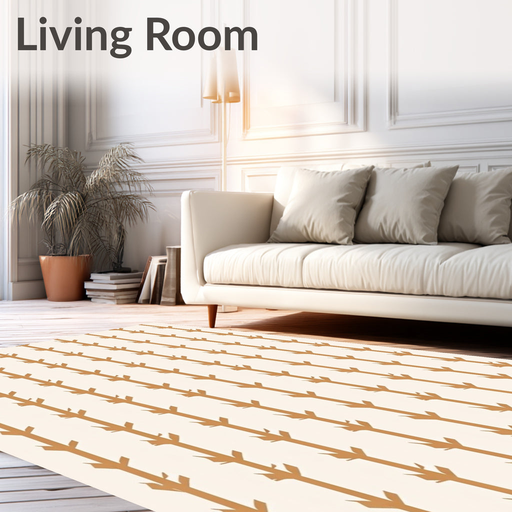 Golden Stalks Vertical Stripe Rug