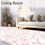 Coral Swirl Vine Swath Rug
