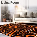 Bold Orange Tribal Circles Rug