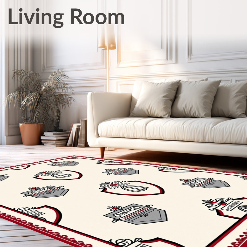 Crest Shield Regal Red Border Rug