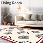 Crest Shield Regal Red Border Rug