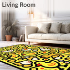 Whimsical Yellow Duckling Flock Together Rug