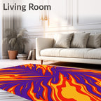 Vibrant Purple Fire Swirl Rug