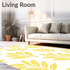 Sunny Yellow Branch Botanical Arrangement Rug