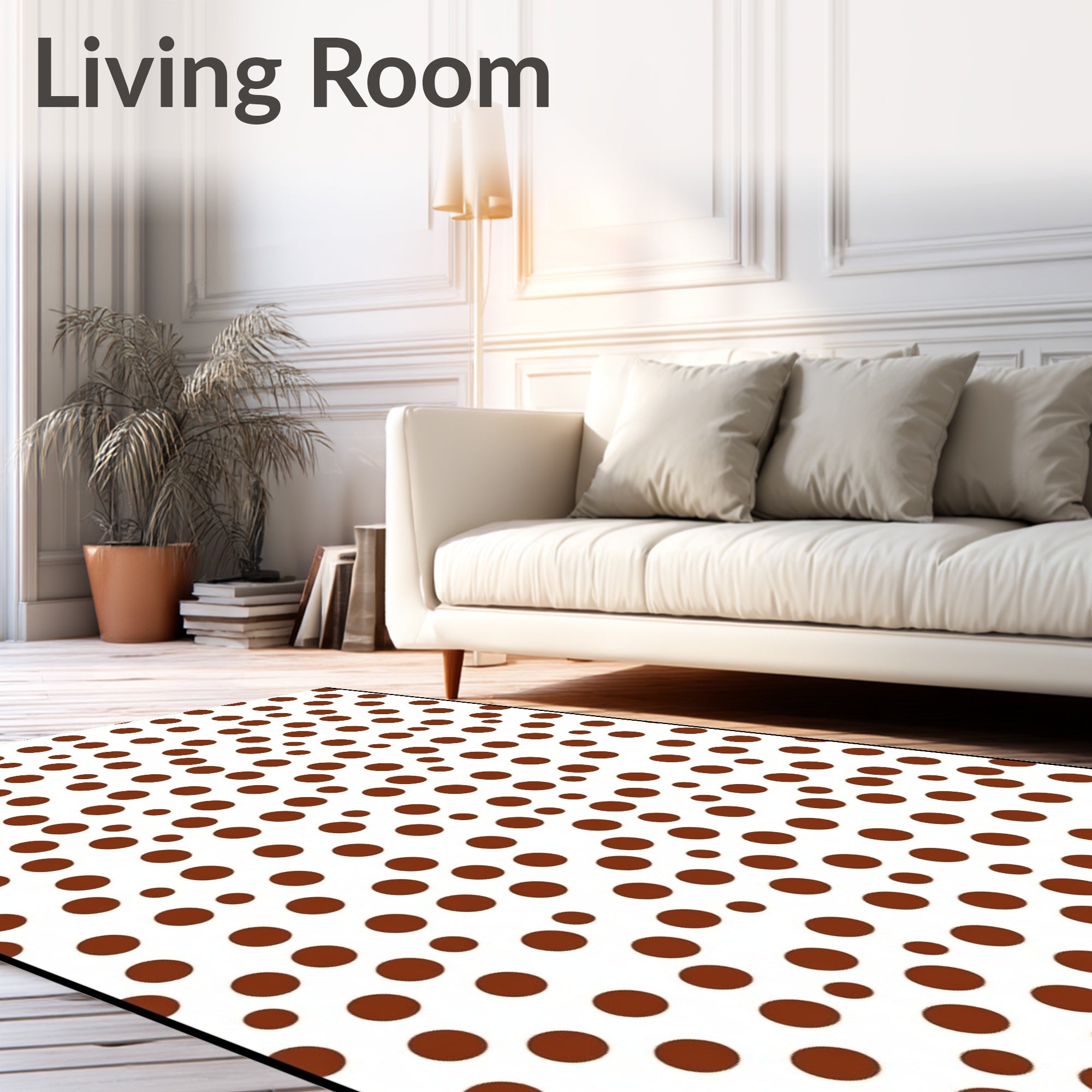Brown Polka Dot Scattering Rug