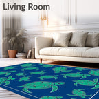 Blue Green Turtle Marine Life Rug
