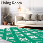 Emerald Green Card Collage Rug
