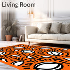 Bright Orange Abstract Seed Burst Rug