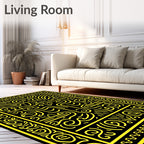 Bold Yellow Organic Abstract Rug