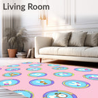 Pastel Circles Alphabet Collage Rug