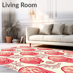 Coral Seashell Botanical Arrangement Rug
