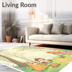 Woodland Girls And Animals Gathering Rug