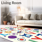 Cosmic Alphabet Planets Planets Orbiting Rug
