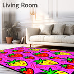Vibrant Pink Strawberry Swirl Rug
