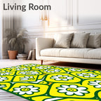 Happy Yellow Daisy Mosaic Rug