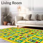 Alphabet Tiles Colorful Character Collage Rug