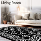Black and white treble clef notes Rug