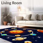 Cosmic Planets In Orbit Arrangement Rug