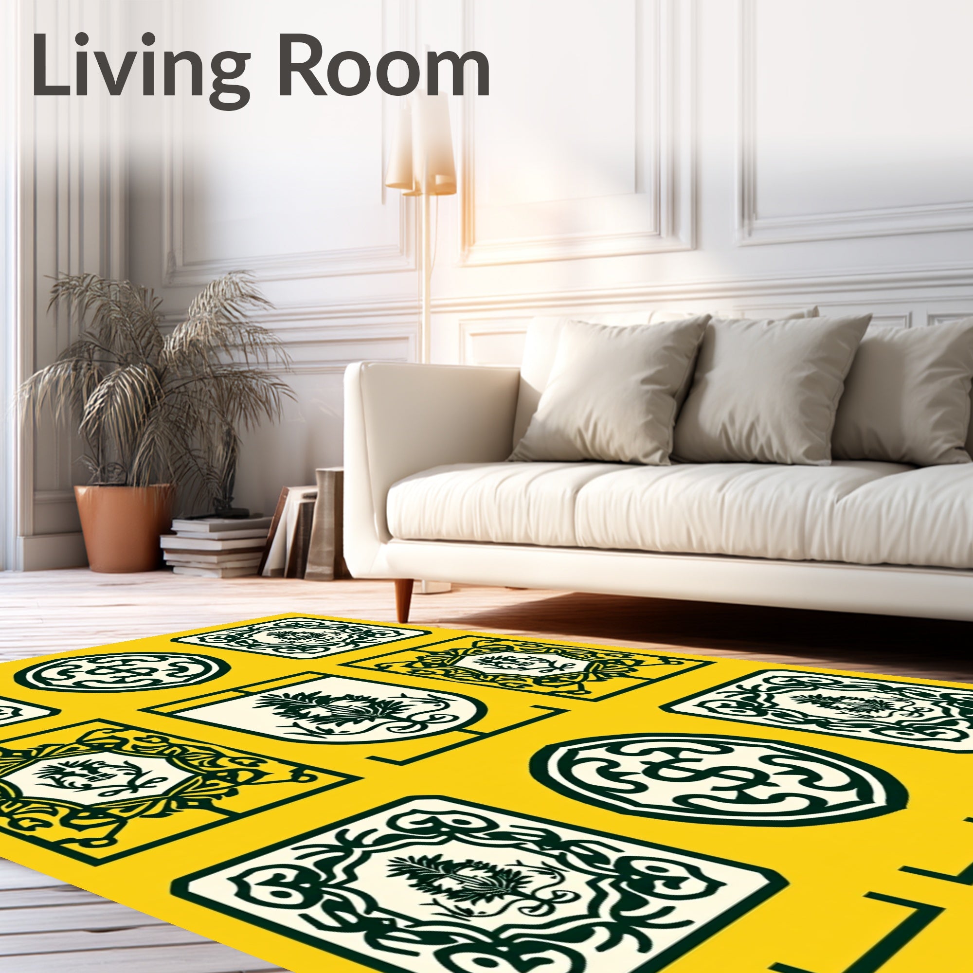 Dark Green Vintage Crest Medallion Rug