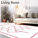 Crimson Diamond Stitch Medallion Rug