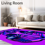 Vibrant Pink Blue Formula Racer Rug